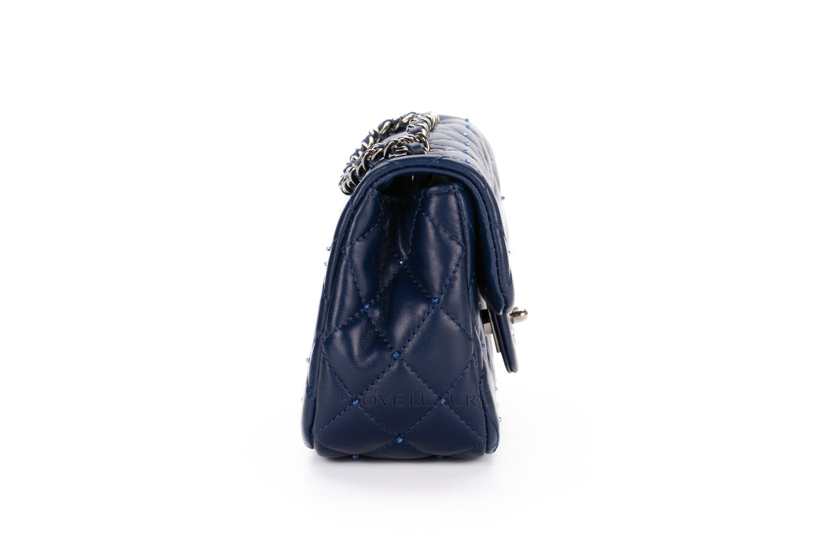 Chanel Mini Rectangular Bag Extra Limited Edition Swarovski Beads Blue - view 5