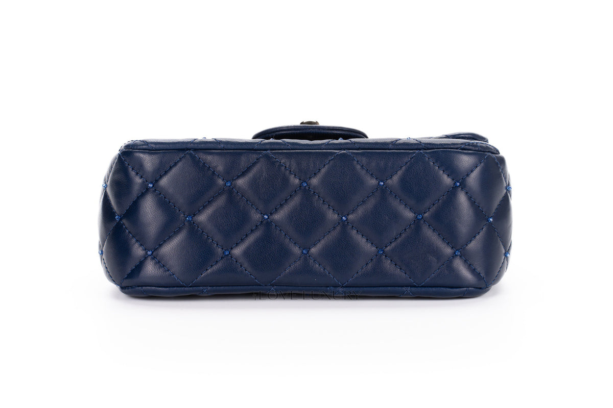 Chanel Mini Rectangular Bag Extra Limited Edition Swarovski Beads Blue - view 6