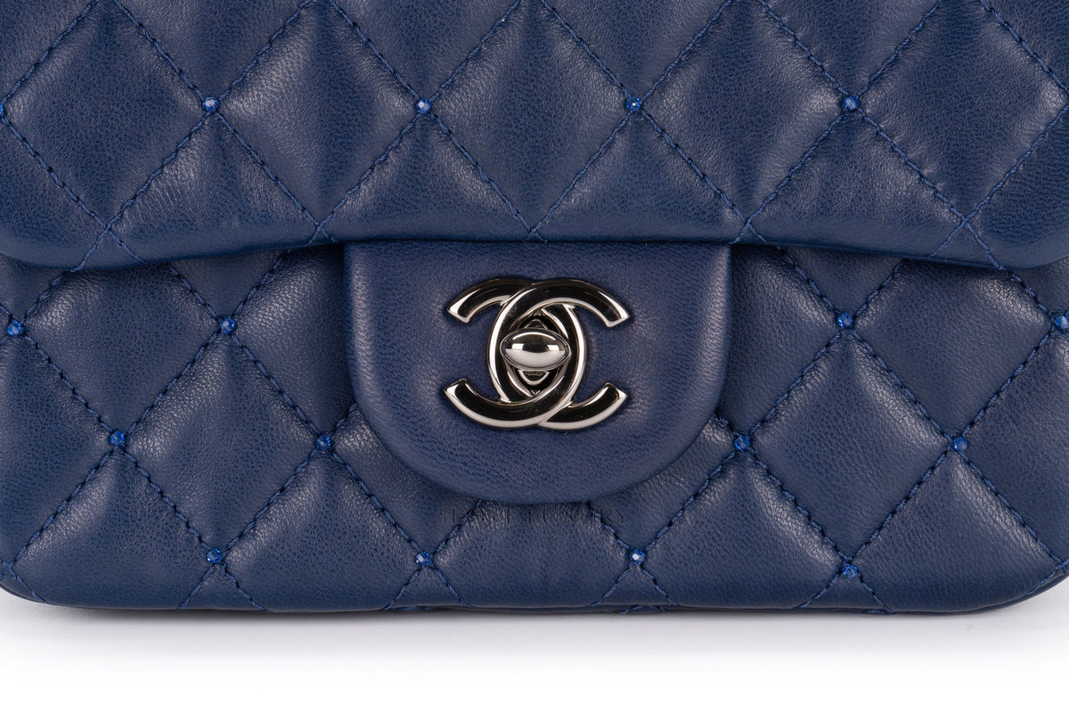 Chanel Mini Rectangular Bag Extra Limited Edition Swarovski Beads Blue - view 7