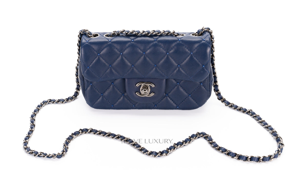 Chanel Mini Rectangular Bag Extra Limited Edition Swarovski Beads Blue - view 8