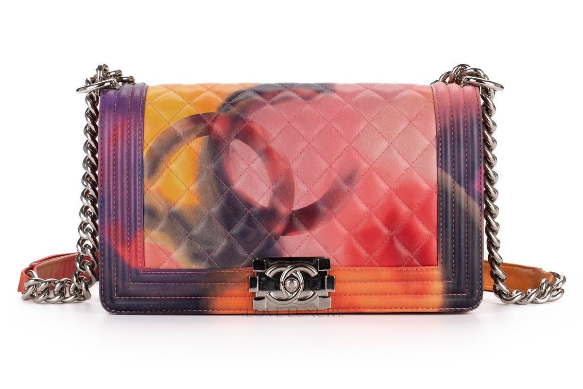 Chanel Boy Flower Power Multicolor Lambskin Silver Hardware - view 1