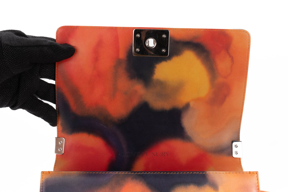 Chanel Boy Flower Power Multicolor Lambskin Silver Hardware - view 11