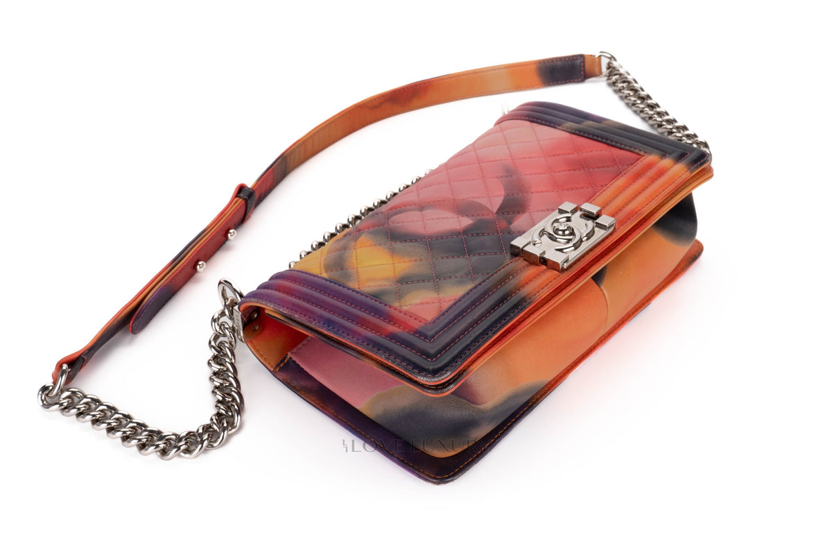 Chanel Boy Flower Power Multicolor Lambskin Silver Hardware - view 12
