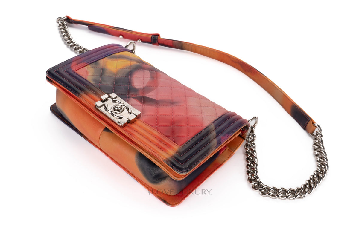 Chanel Boy Flower Power Multicolor Lambskin Silver Hardware - view 13