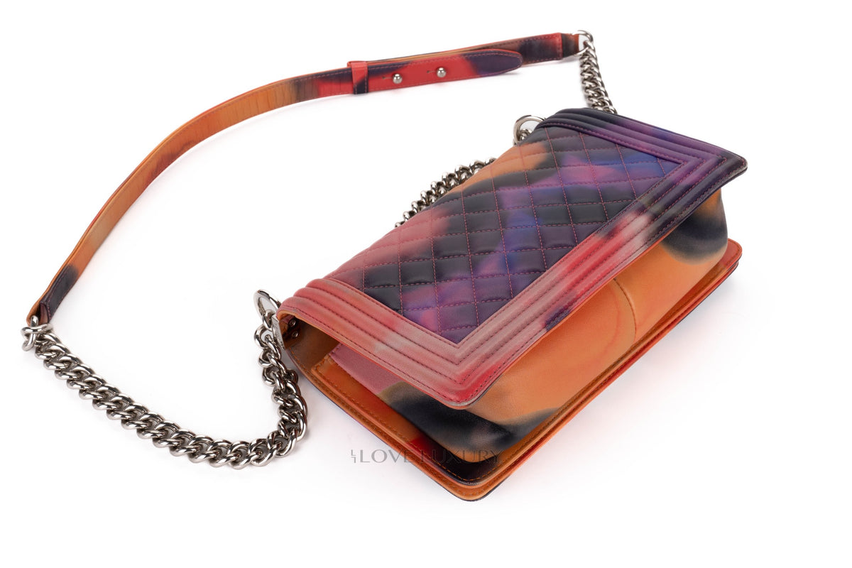 Chanel Boy Flower Power Multicolor Lambskin Silver Hardware - view 14