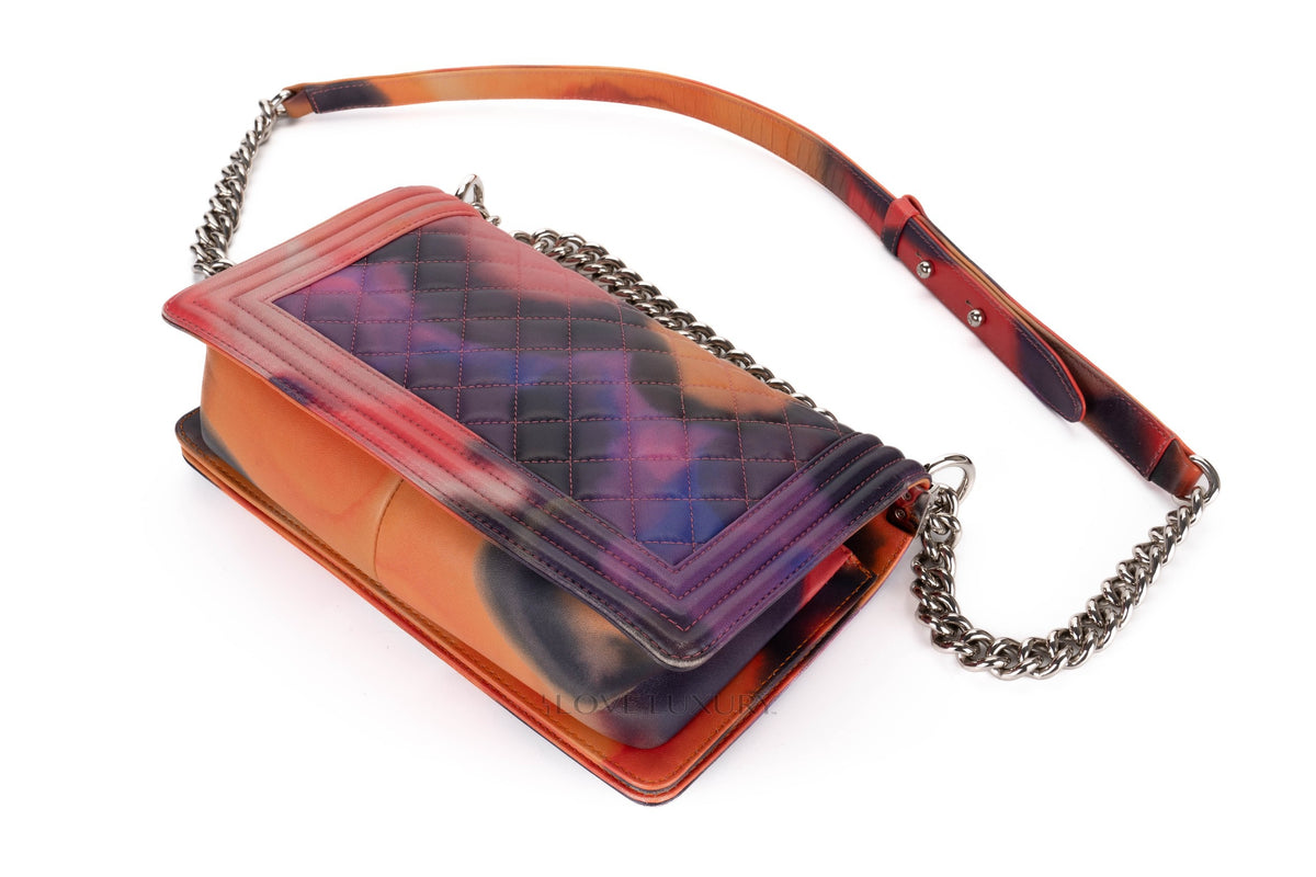 Chanel Boy Flower Power Multicolor Lambskin Silver Hardware - view 15