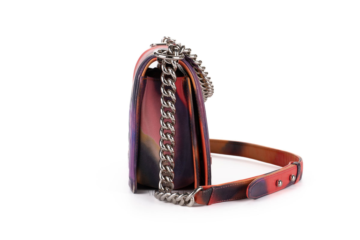 Chanel Boy Flower Power Multicolor Lambskin Silver Hardware - view 5