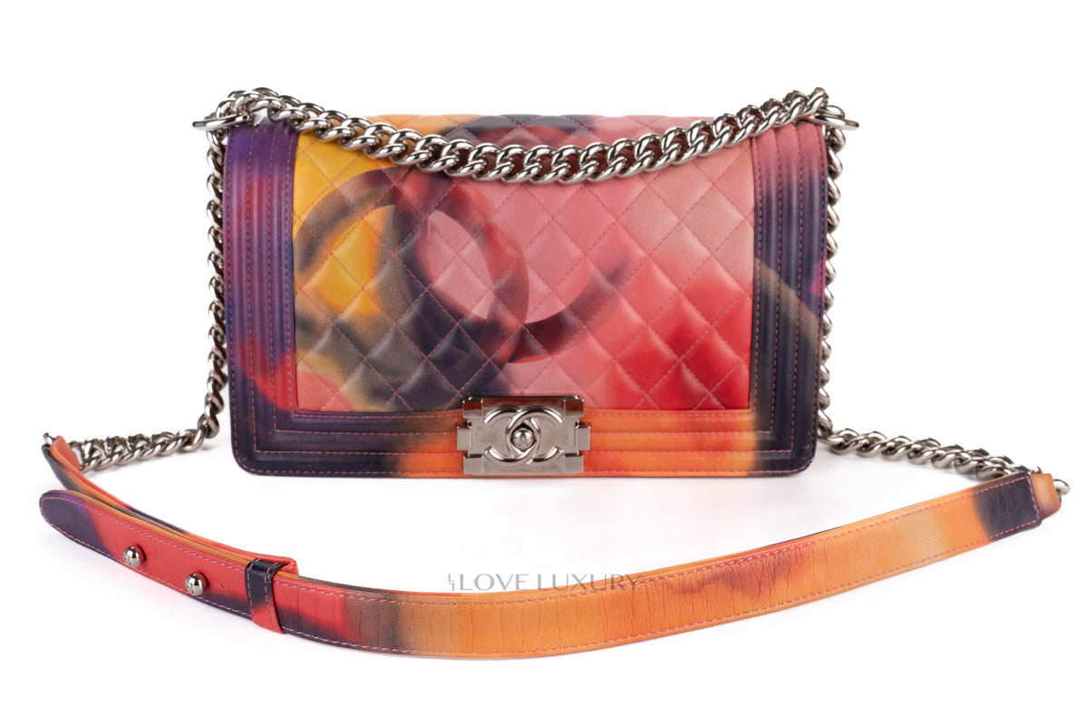 Chanel Boy Flower Power Multicolor Lambskin Silver Hardware - view 7