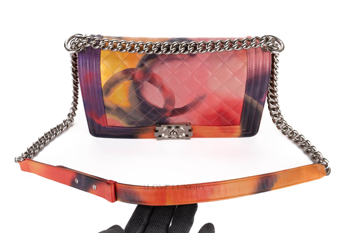 Chanel Boy Flower Power Multicolor Lambskin Silver Hardware - view 8