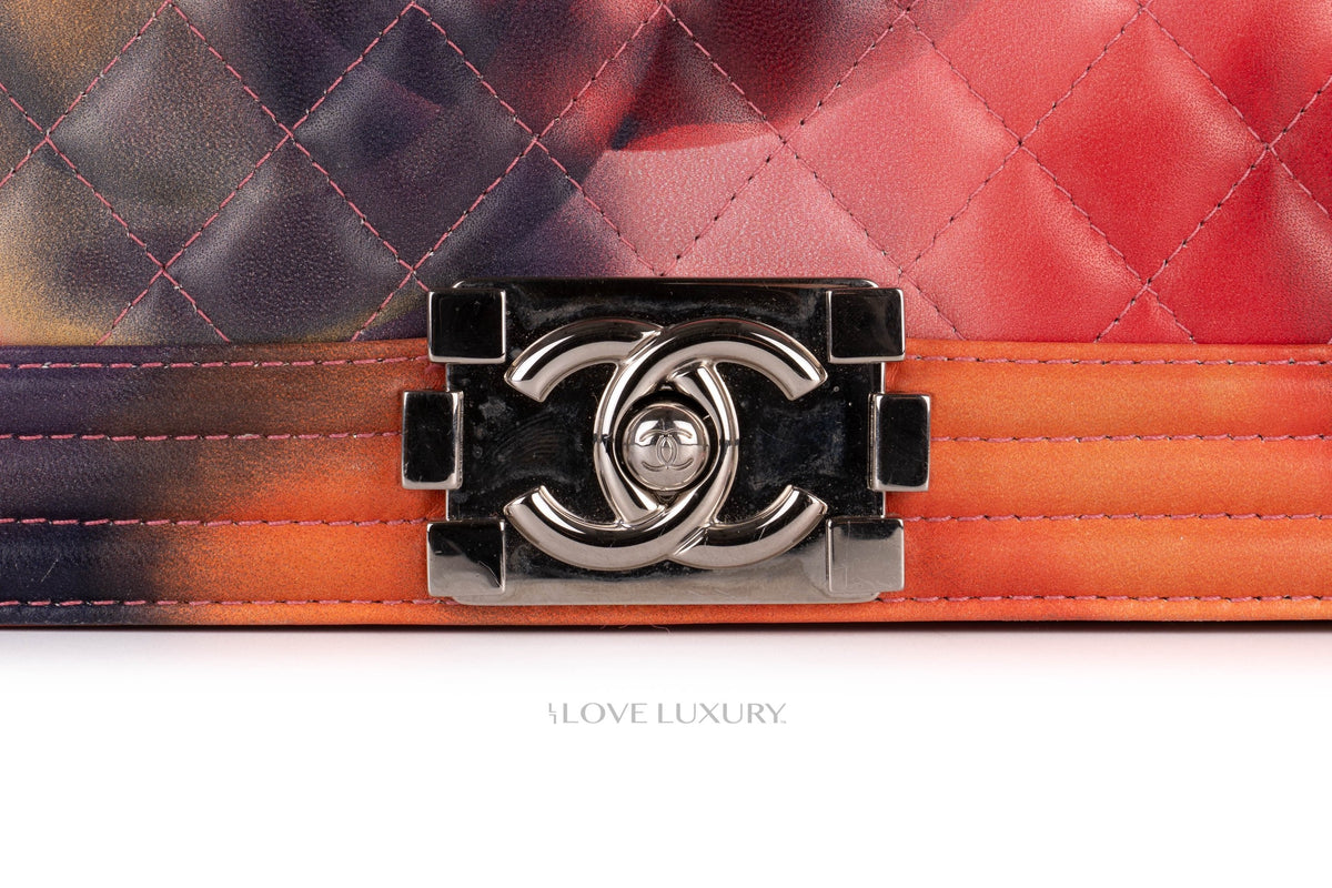 Chanel Boy Flower Power Multicolor Lambskin Silver Hardware - view 9