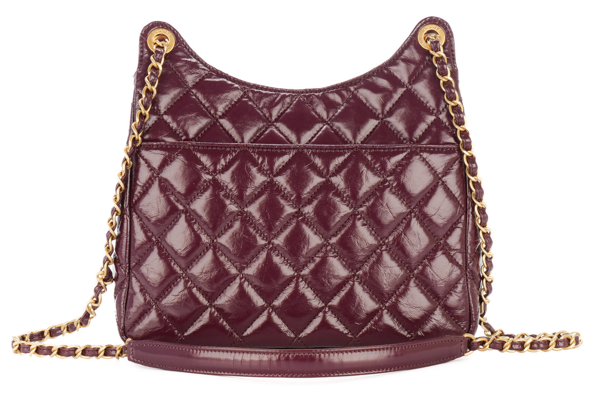 Chanel Hobo Purple Calfskin Gold Hardware - view 3