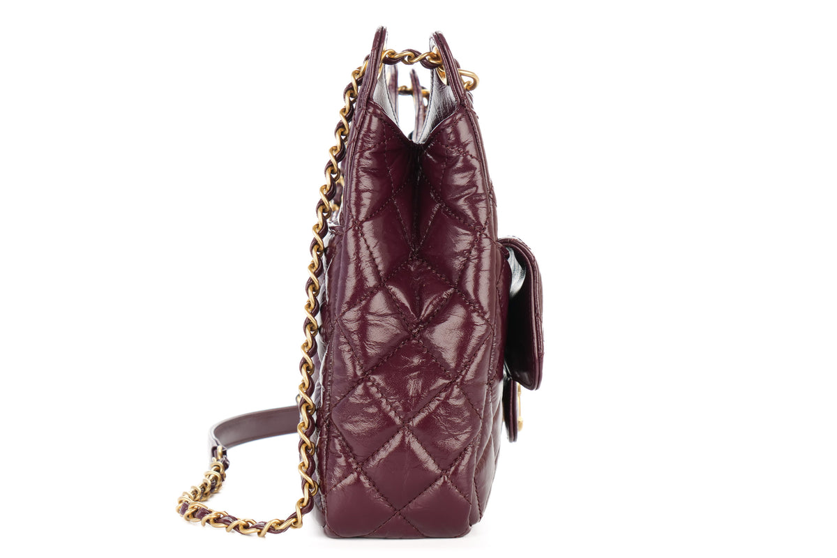 Chanel Hobo Purple Calfskin Gold Hardware - view 5