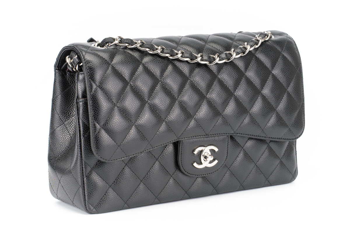 Chanel Jumbo Classic Flap Black Caviar Silver Hardware - view 2