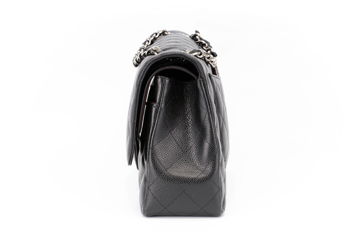 Chanel Jumbo Classic Flap Black Caviar Silver Hardware - view 4