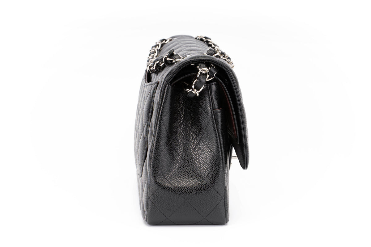 Chanel Jumbo Classic Flap Black Caviar Silver Hardware - view 5