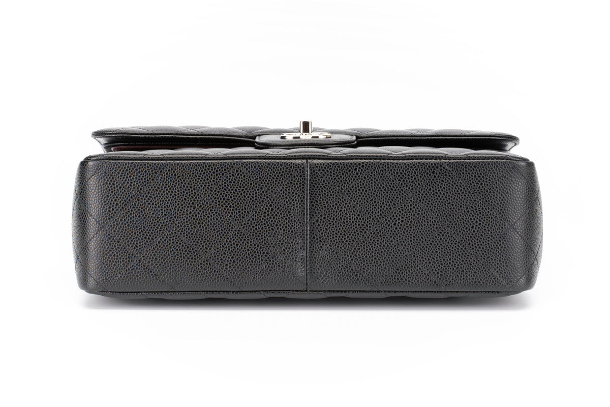 Chanel Jumbo Classic Flap Black Caviar Silver Hardware - view 6