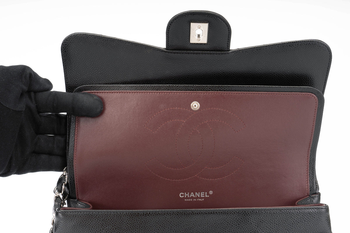 Chanel Jumbo Classic Flap Black Caviar Silver Hardware - view 9