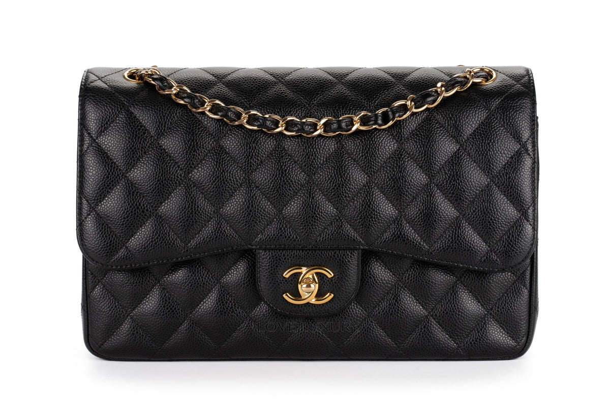Chanel Jumbo Classic Flap Black Caviar Gold Hardware - view 1