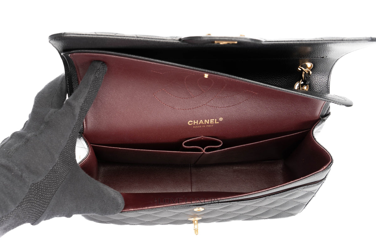 Chanel Jumbo Classic Flap Black Caviar Gold Hardware - view 9