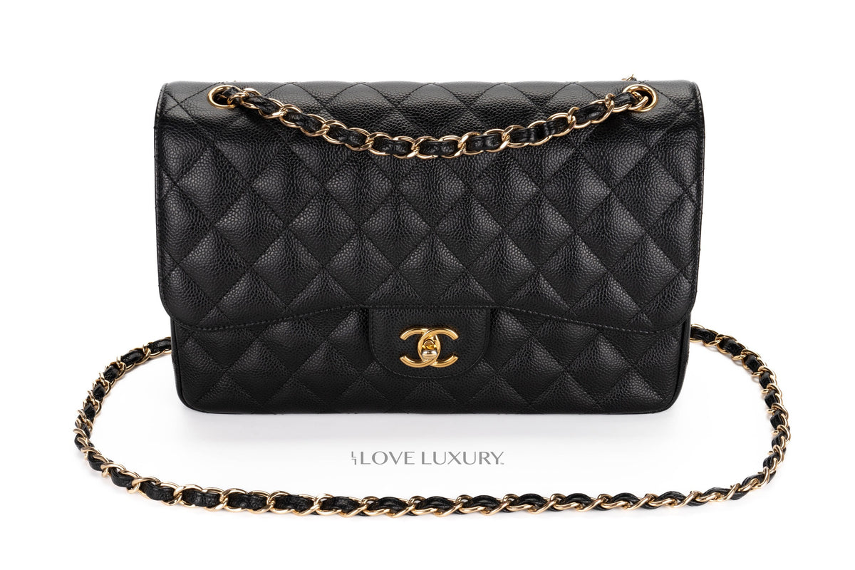 Chanel Jumbo Classic Flap Black Caviar Gold Hardware - view 10