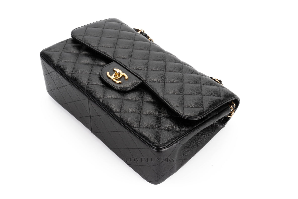 Chanel Jumbo Classic Flap Black Caviar Gold Hardware - view 12