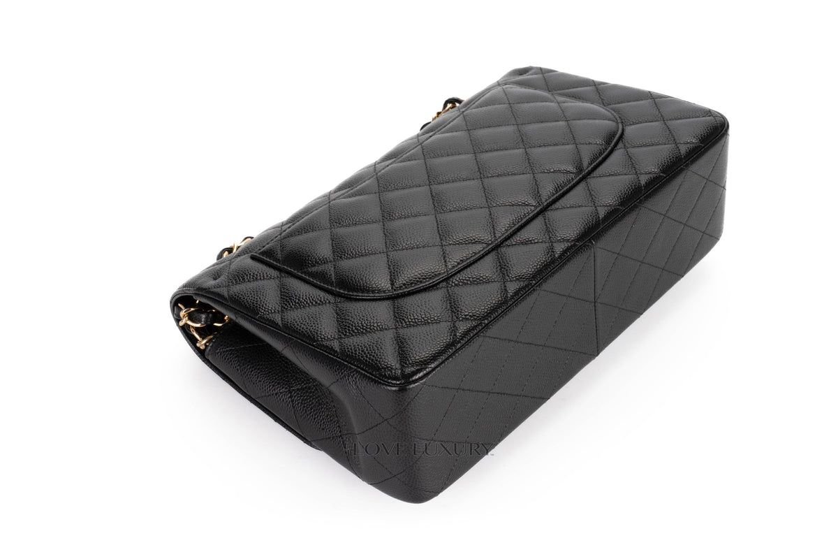 Chanel Jumbo Classic Flap Black Caviar Gold Hardware - view 13