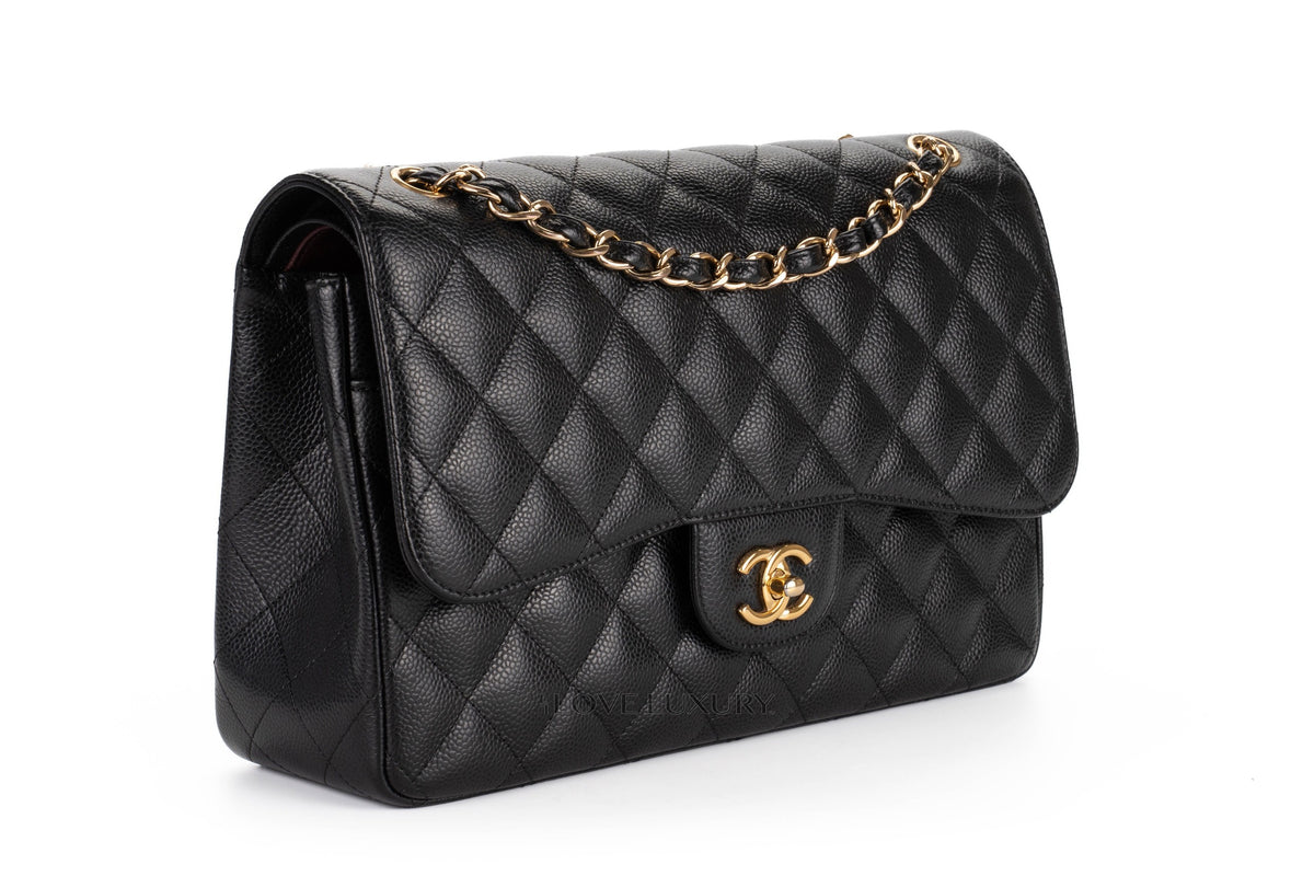 Chanel Jumbo Classic Flap Black Caviar Gold Hardware - view 2
