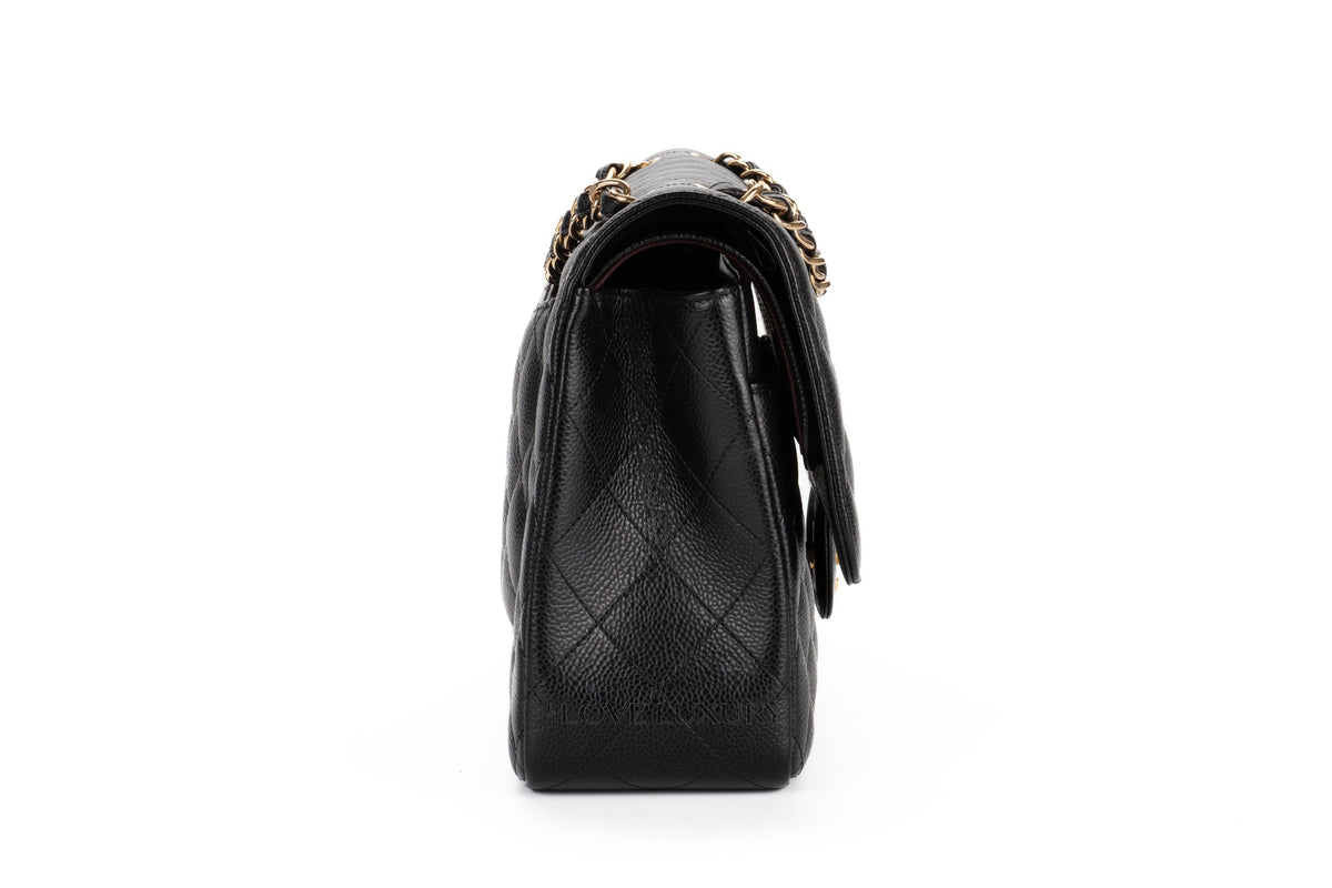 Chanel Jumbo Classic Flap Black Caviar Gold Hardware - view 5