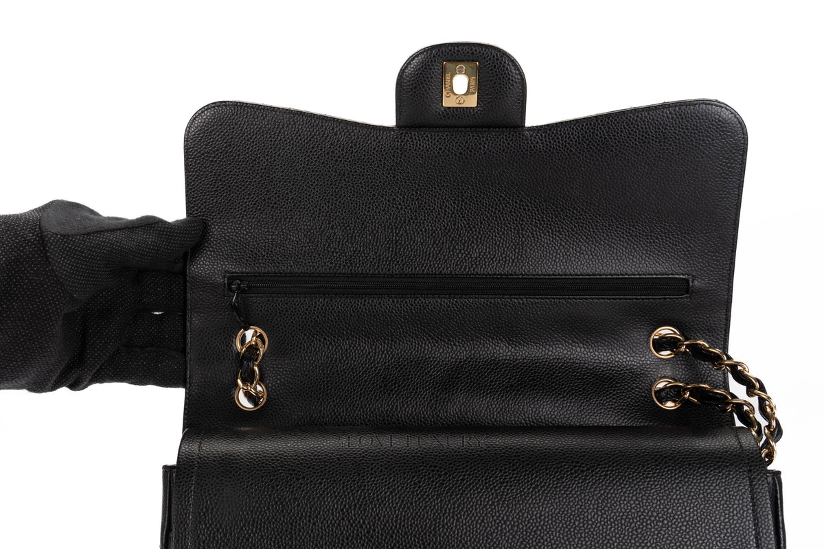Chanel Jumbo Classic Flap Black Caviar Gold Hardware - view 8
