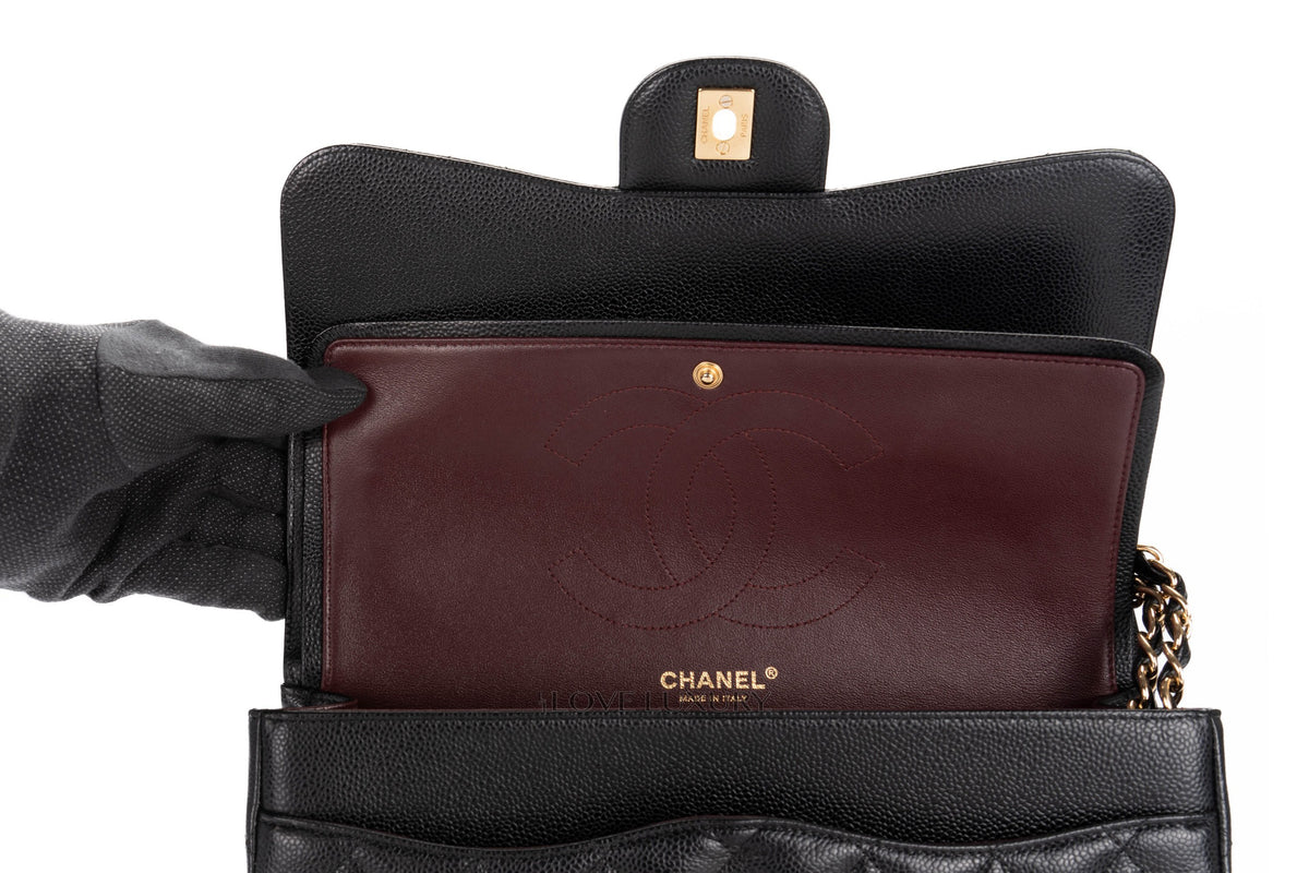 Chanel Jumbo Classic Flap Black Caviar Gold Hardware - view 14