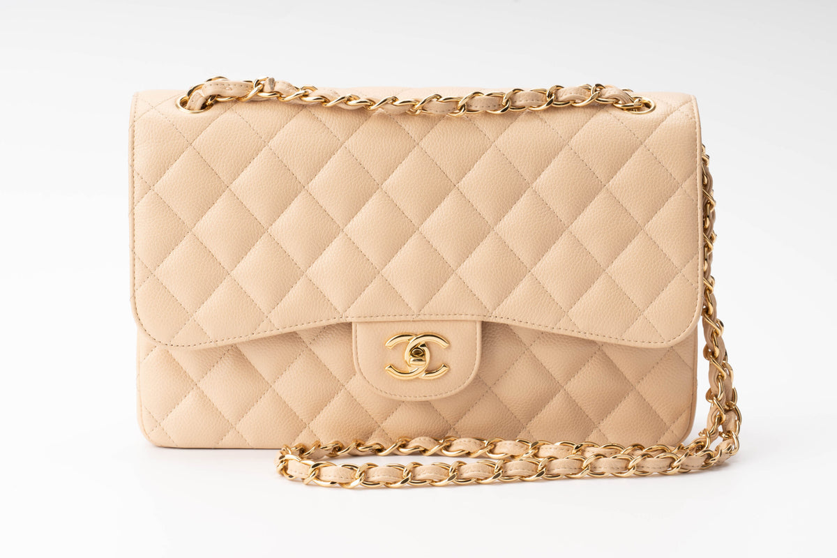 Chanel Jumbo Classic Flap Beige Clair Caviar - view 11