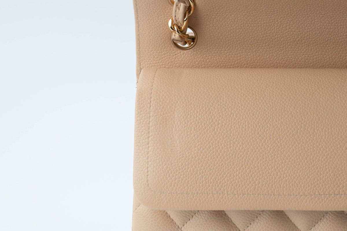 Chanel Jumbo Classic Flap Beige Clair Caviar - view 12