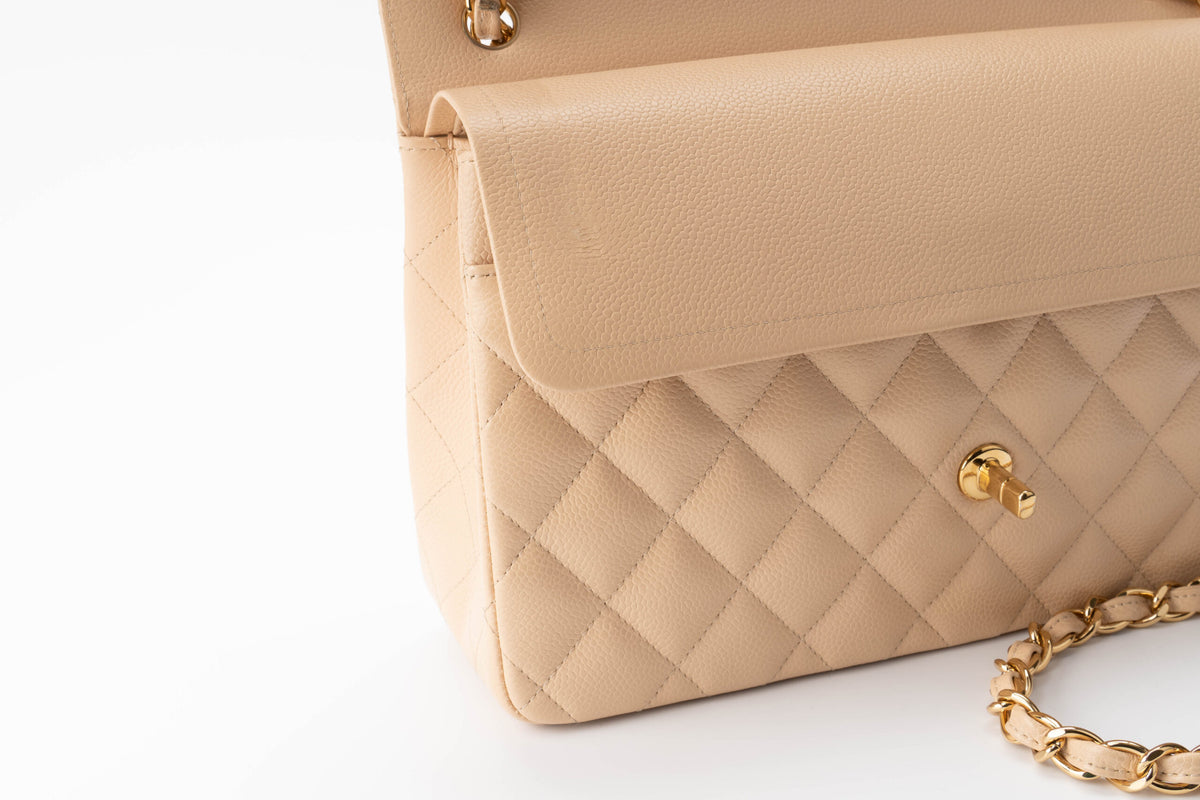 Chanel Jumbo Classic Flap Beige Clair Caviar - view 13