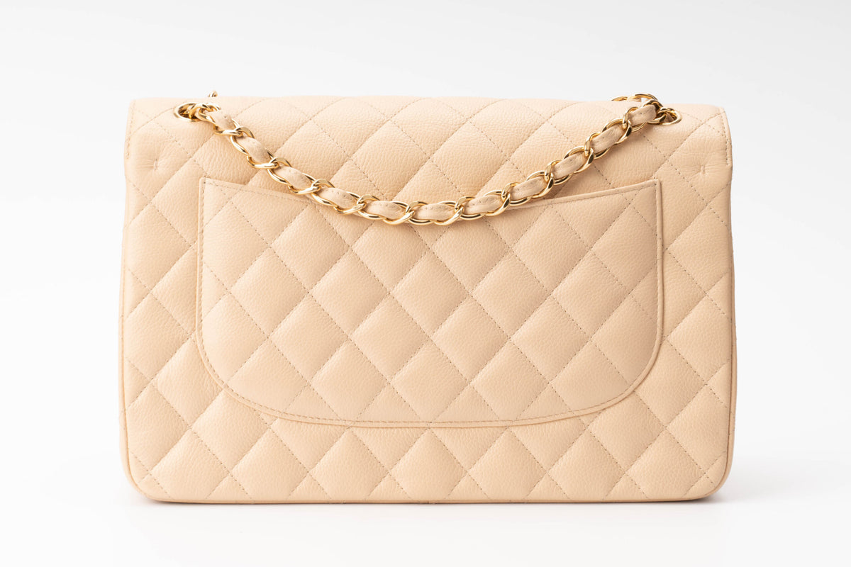 Chanel Jumbo Classic Flap Beige Clair Caviar - view 3