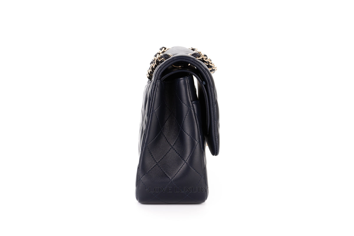 Chanel Jumbo Classic Flap Navy Caviar Champagne Hardware - view 5