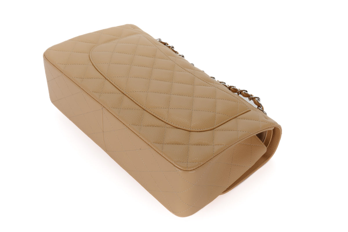 Chanel Jumbo Classic Flap Beige Caviar Silver Hardware - view 15