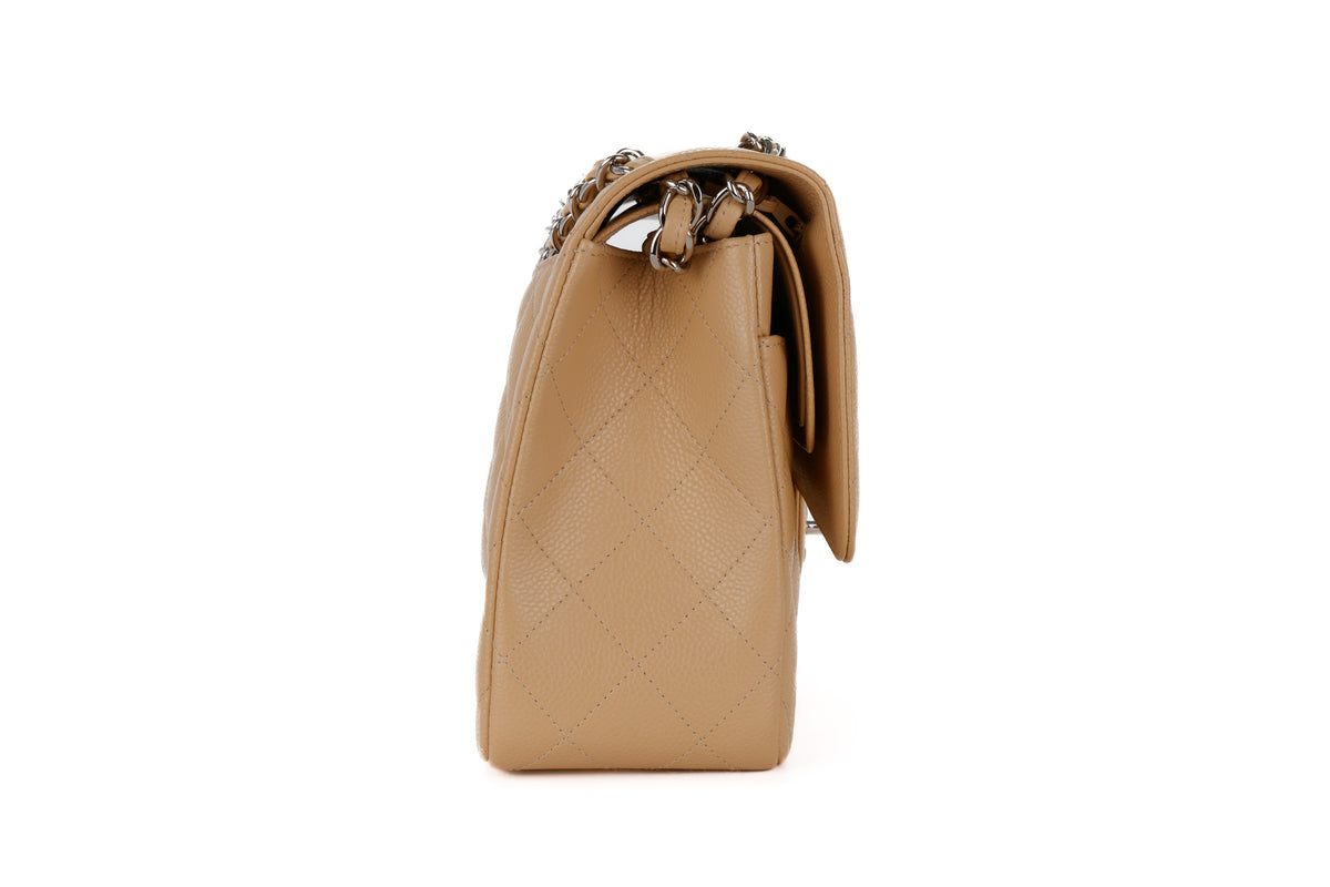 Chanel Jumbo Classic Flap Beige Caviar Silver Hardware - view 5