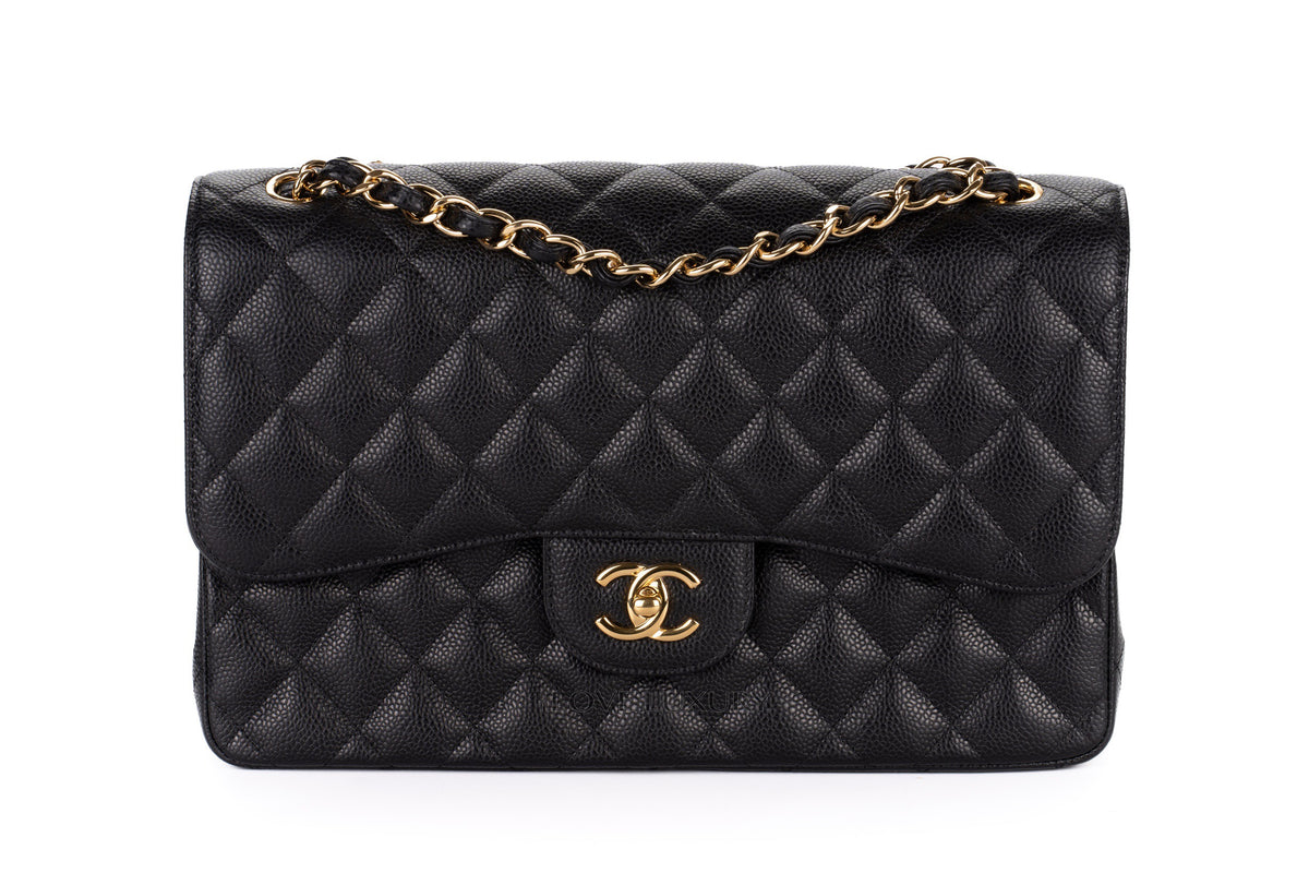 Chanel Jumbo Classic Flap Black Caviar Gold Hardware - view 1