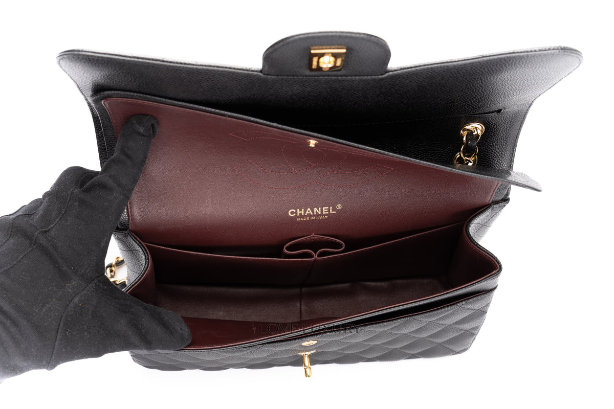 Chanel Jumbo Classic Flap Black Caviar Gold Hardware - view 11