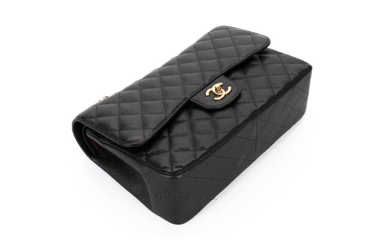Chanel Jumbo Classic Flap Black Caviar Gold Hardware - view 12