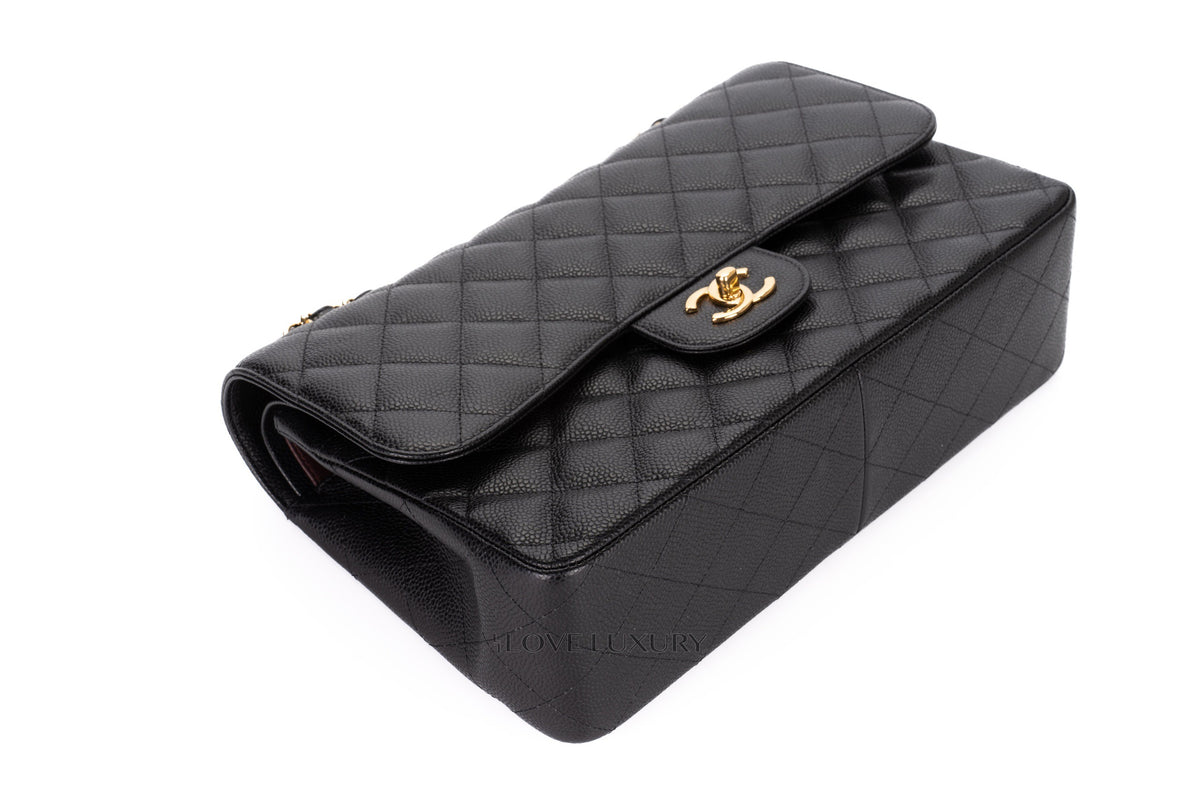 Chanel Jumbo Classic Flap Black Caviar Gold Hardware - view 12
