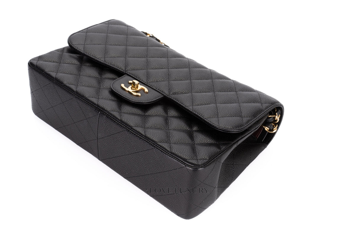 Chanel Jumbo Classic Flap Black Caviar Gold Hardware - view 13
