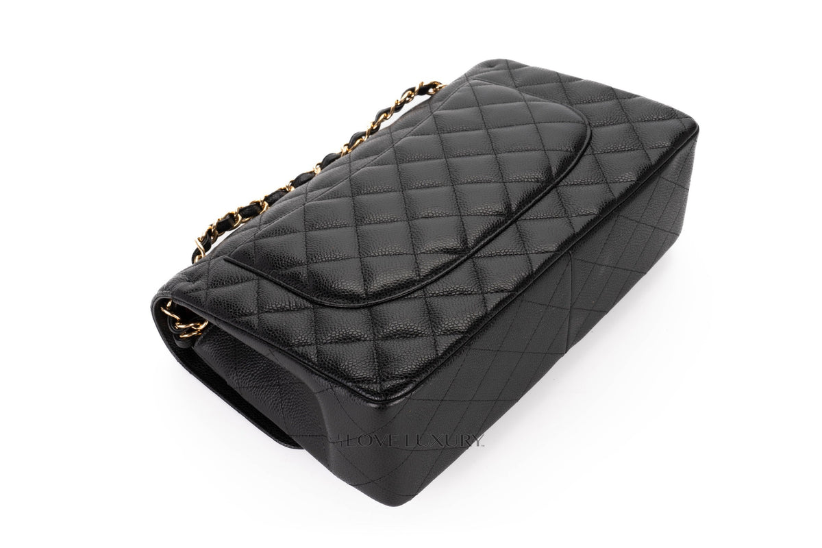 Chanel Jumbo Classic Flap Black Caviar Gold Hardware - view 14