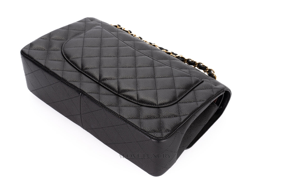 Chanel Jumbo Classic Flap Black Caviar Gold Hardware - view 15