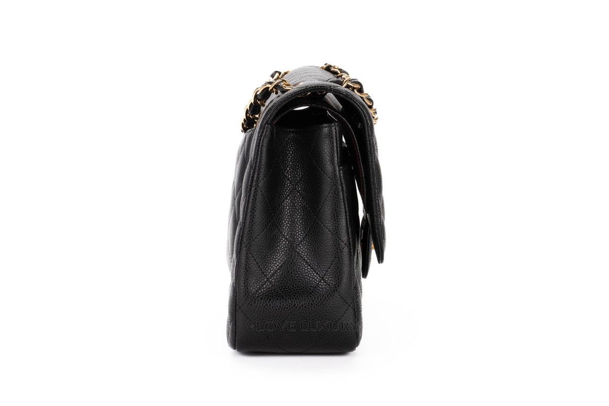 Chanel Jumbo Classic Flap Black Caviar Gold Hardware - view 5