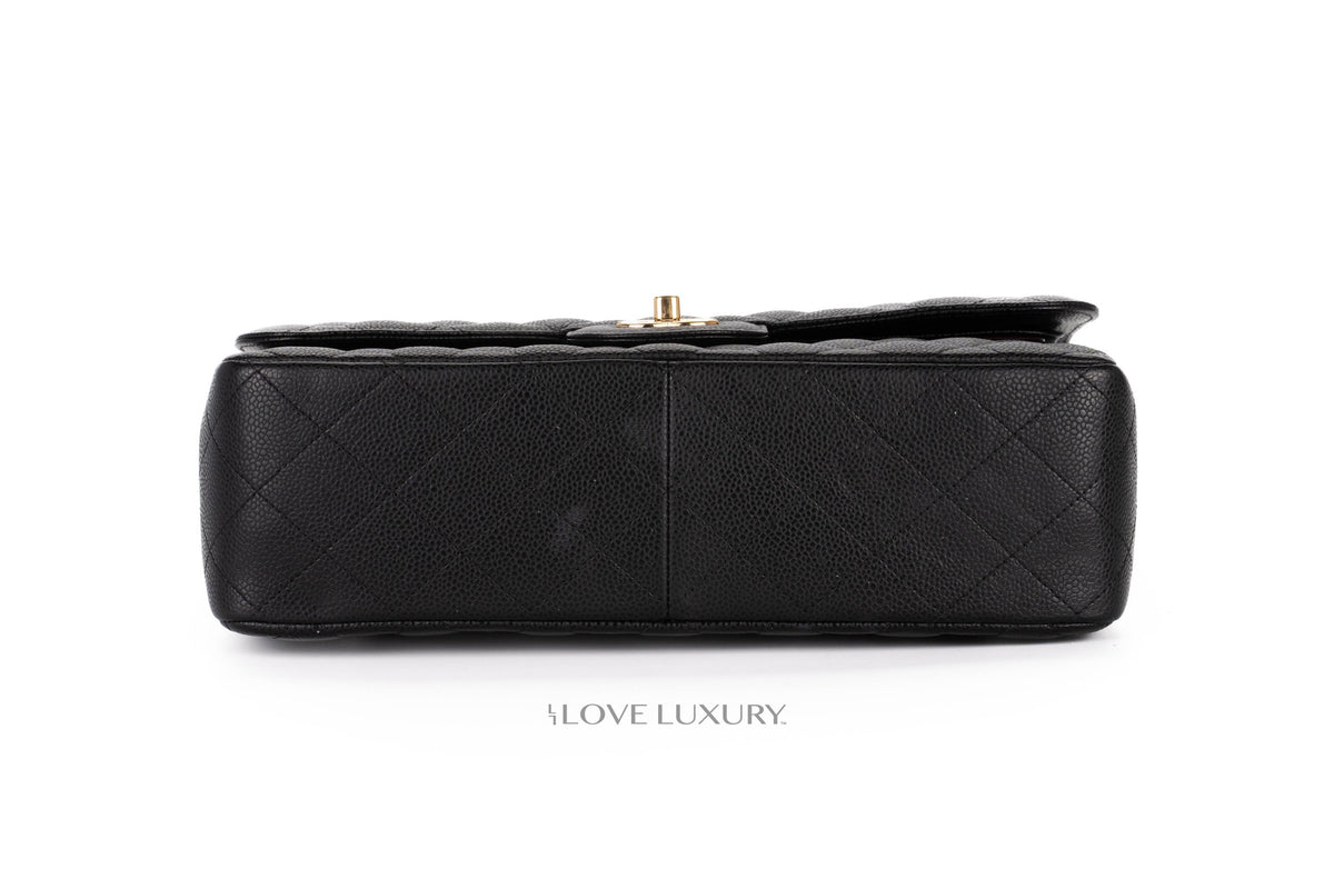 Chanel Jumbo Classic Flap Black Caviar Gold Hardware - view 6