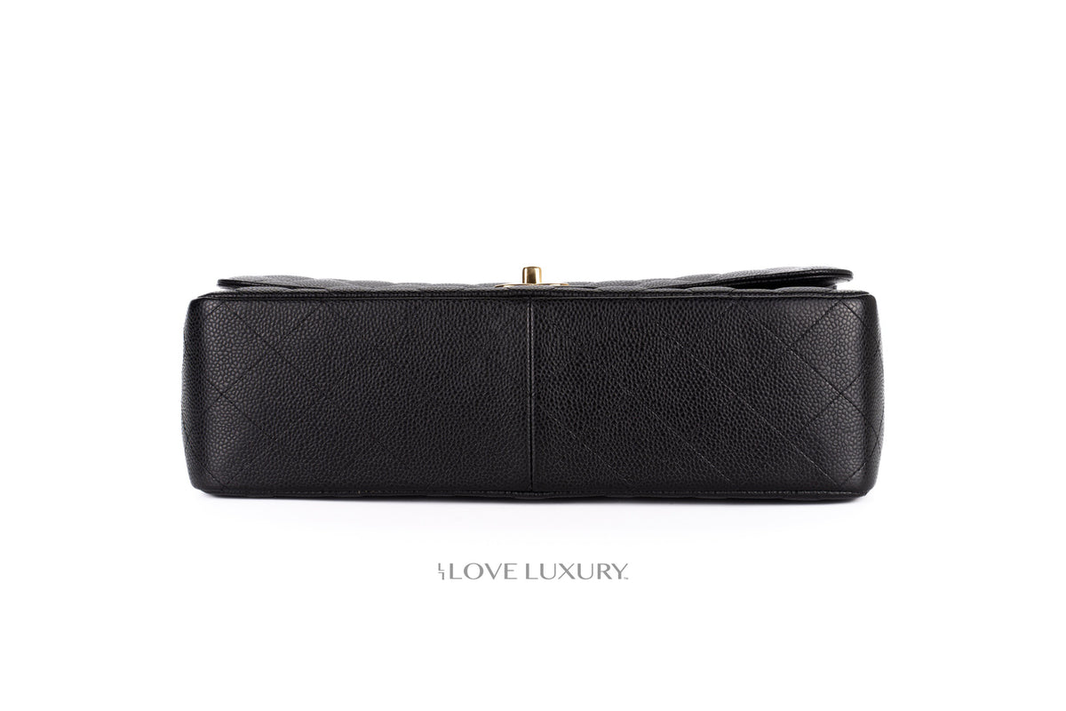 Chanel Jumbo Classic Flap Black Caviar Gold Hardware - view 6