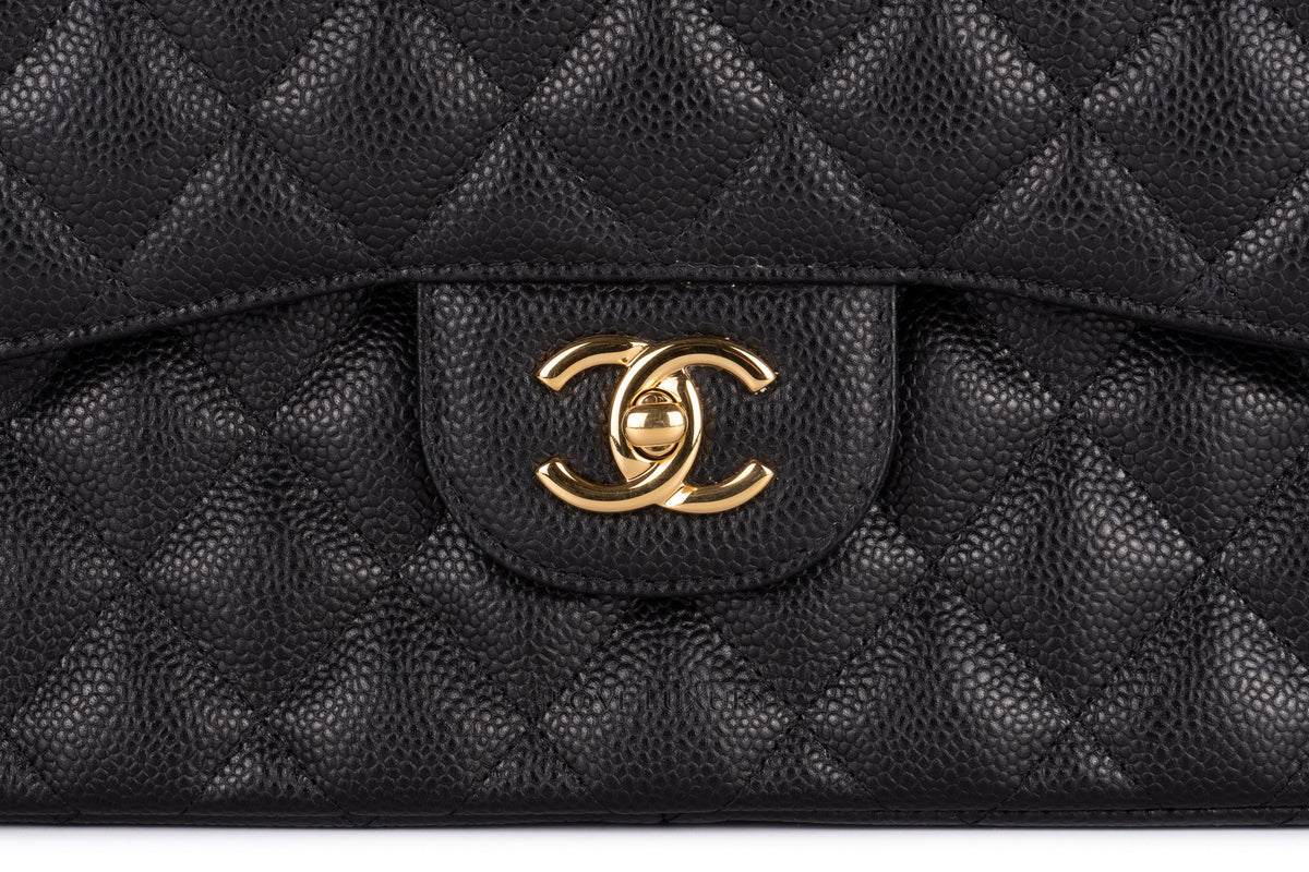 Chanel Jumbo Classic Flap Black Caviar Gold Hardware - view 7