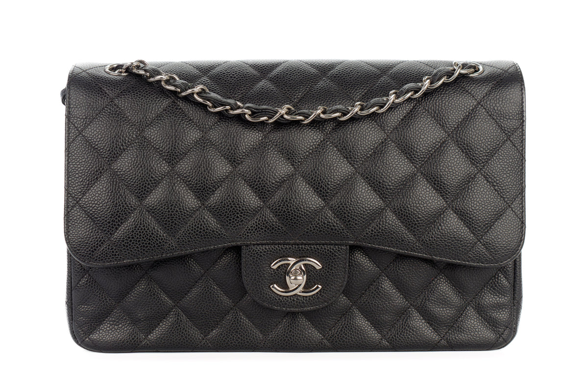Chanel Jumbo Classic Flap Black Caviar Silver Hardware - view 1