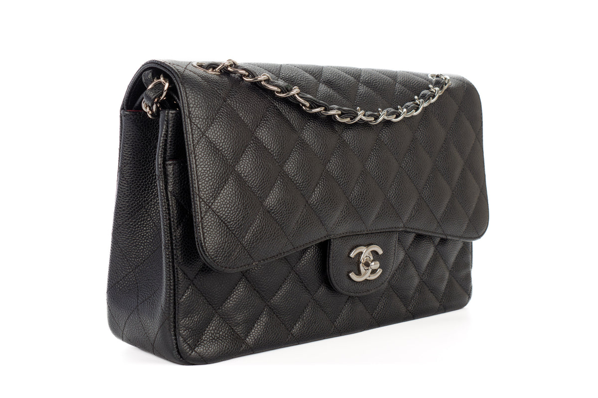 Chanel Jumbo Classic Flap Black Caviar Silver Hardware - view 2